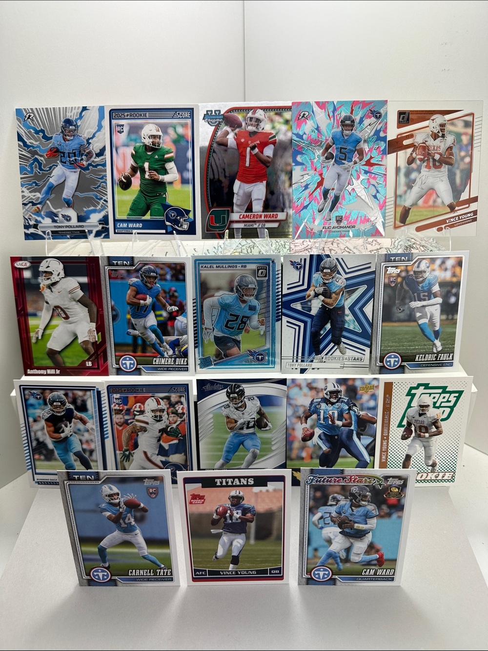 Cam Ward/Carnell Tate/Keldric Faulk/Vince Young Rookies/Pollard Titans lot of 18